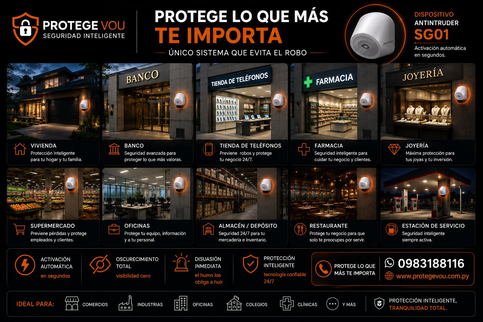 Aplicaciones del sistema Antintruder SG01 - Protege Vou